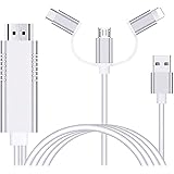 Telefono a HDMI,Ozvavzk Phone a HDMI Cable Convertidor 3 en 1 USB/Tipo C/Flash a HDMI 1080P Adaptador AV Digital Cable Compat