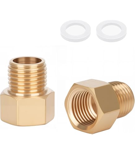 Produktbild von QUARKZMAN 2er-Set Messing-Reduzierstück G1/2 Außen X Innen – Sechskant-Adapter Für Wasser, Gas & Öl