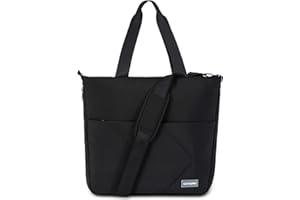 OutSpry Tote Bag Groß, Shopper Tasche Damen Erweiterbar mit mit 15 Zoll Laptopfach und Trolley-Hülle für Reise Arbeit Klinik Uni Schule Sauna