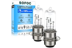 SOFOC P15D-25-1 Ampoule H6M 1 Broche 12V 35W Blanc Chaud Moto Scooter Phares Code Croisement Double Contact Plaque Frontale Motocyclette 2Pcs