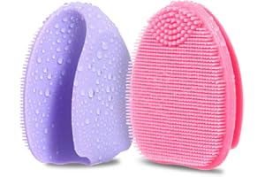 HieerBus Spazzola Pulizia Viso in Silicone Massaggiatore Esfoliante,Rimozione dei punti neri, pulizia dei pori, Ideale per le donne Uomini tutti i tipi di pelle (Rosa+viola)