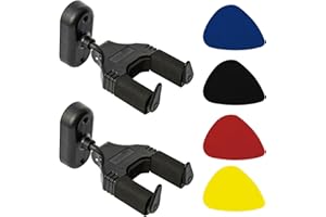 MEMOFYND Soporte de guitarra de 2 piezas con 4 púas, soporte de guitarra montado en pared, soporte de pared para guitarra, soporte de pared para guitarra, soporte de guitarra, guitarra colgante