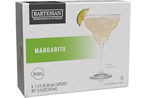 Bartesian Cocktail Mixer Margarita - Ingrédients pour Tequila Cocktail - Capsules pour le Bartesian Cocktail Maker - Préparation sans alcool à mélanger avec des spiritueux - Lot de 8 capsules