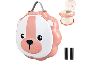 Audasi Toilettensitz Kinder Töpfchen Falttoilette Kinder Töpfchen Training Sitze Klapptoilette Für Kinder Kinder Reise Töpfchen Tragbare Travel Töpfchen mit Reisetasche Für Indoor Outdoor (Rosa)