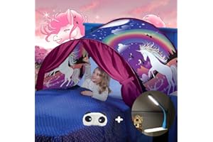 FLAYOR Dream Tents - Tente de Lit Enfants Tente de Rêve Pliable Pop Up Lit Tente Playhouse de Tente Enfant Jouer Tentes Cadeaux de Noël (Licorne)