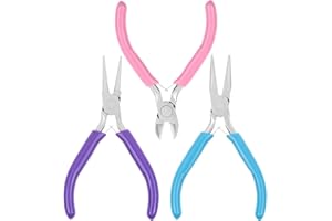 Shynek Schmuck Zangenset, 3 Stück Schmuckwerkzeuge Zangen Rundzange Spitzzange und Drahtzange für Schmuckherstellung, Schmuckreparatur, Drahtwicklung, DIY Handwerk