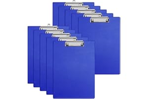 Srvnpioy Portablocco A4 blu, Confezione da 10, in PVC e cartone, per Ufficio, Ospedale, Ristorante, Magazzino