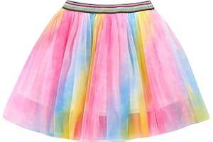 GENERIC Tüllrock Kinder Ballettrock Regenbogen Minirock Prinzessin Tanzkleid Mädchen Tüll Tanz Röcke für Kinder Tutu Röcke Mädchen Tutu Tüll Sterne Funkelnde Pailletten Ballett Rock