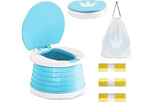 NAUXIU Bebé Inodoro Plegables,Inodoro Infantil Plegable,Asiento Inodoro Plegable, Portátil Reductor WC,Entrenamiento para Bebés con Orinal de Viaje al Aire libre en Interiores con Bolsa (verde)