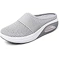 FUZUAA Clogs Soft Slippers Women's Mules Mesh Sabot With Orthopedic Air Cushion Breathable Platform Leisure Sandals Slipper (Color : Gray, Size : 38)