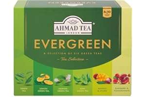 Ahmad Tea Green Tea, Evergreen Selection Pack Teabags, 60 Foil Teabags - Caffeinated & Sugar-Free