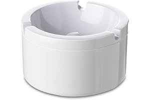 ‎MEPAL Rosti Mepal 102810030600 aschenbecher mit deckel - weiß, Melamin, 10 x 6 x 10 cm