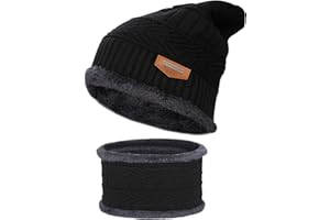 Cilnos Cappello Sciarpa Invernale Set, Elegante Cuffia in Maglia e Scaldacollo Caldo per Uomini e Donne, Isolamento a Doppio Strato,Antivento e Termico - Regalo Perfetto