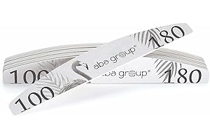 ‎ABA GROUP Aba Group Nagelfeile Set Professionell - Doppelseitig Nagelfeilen für Gelnägel - Nagelpfeile Slim (2mm) 10 Stück - Feilen für Gelnägel Gradation 100/180 - Nagelfeilen Halbmondform