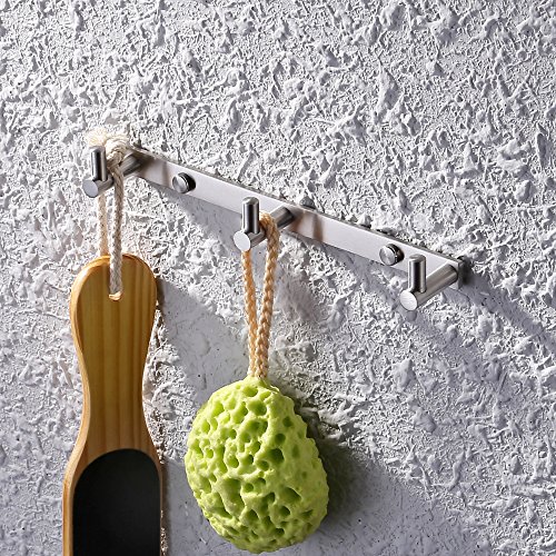 KES SUS304 Edelstahl Haken Haken Rackschiene mit 3 Haken Wandhalterung, Gebürstet - 3