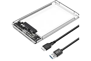 Sh. 2,5” Externt Hårddiskhölje/Hårddiskkabinett USB 3.0 till SATA SSD/HDD | 5Gbps UASP Stöd, Portabel USB Disk Caddy, Kompatibel med PC/Laptop/PS4/ Xbox