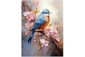 DAJMAIEZ 5D DIY Diamond Art Painting Kits Vollbohrer, Strass Kristall Stickerei Kunst Handwerk Diamant Leinwand Malerei Painting Bilder nach Zahlen für Kinder Erwachsene Home Wall Decor - Elster