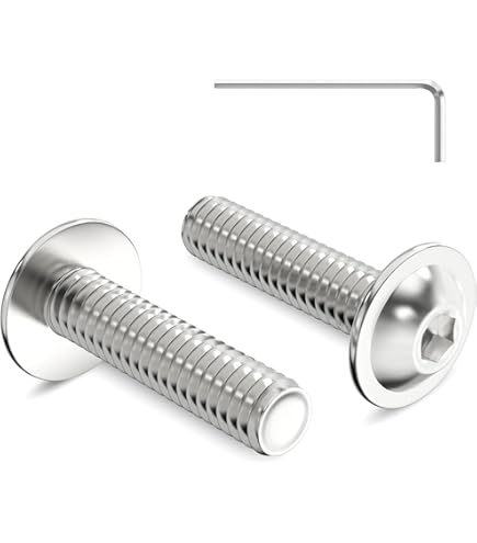 20 stuks M5 x 20 mm platte kopschroeven met binnenzeskant aandrijving, roestvrij staal A2 V2A, zwart, volledige schroefdraad met binnenzeskantsleutel