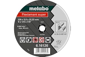 METABO 616752000 - Disco de tronzar para amoladora angular Flexiamant Super A30-O Aluminio plano Ø 125 x 2,5 x 22,22 mm (Envase de 25 Ud)