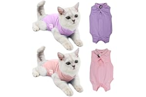 CZAYEFNH Katzenbody nach Op, 2 Stücke Postoperative Katzenkleidung für Bauchwunden, Erholungsanzug Kleidung nach Der Operation Tragen, E-Halsband Alternative für Katzen Hunde, M