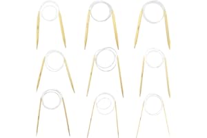 YXHZVON 9 Sizes Circular Knitting Needles Bamboo Set, Double Pointed Knitting Needles, Natural Bamboo Circular Knitt-ing for Beginners and Professionals (2.5/3.5/4.5/5.5/6/7/8/9/10 mm)