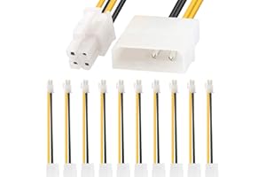 Xiatiaosann P4 ATX vers LP4, 4 broches Molex mâle vers 4 broches ATX carte mère Adaptateur d'alimentation femelle pour Pentium 4, pour carte mère ATX 4 broches, 20 cm 8 pouces, 10 pièces