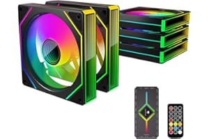 TZMRIT PRISM 4MAX 120mm Infinite Mirror ARGB PC Lüfter mit PWM Control und ARGB Effekt (BK×5, Forward)