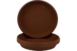 Home Garden Ornaments Plato Maceta Redondo 15cm de Diámetro Marrón Oscuro Juego de 5 - Duradero Platos Macetas Plastico - Platos para Macetas para Exteriores e Interiores (Ø15cm, Marrón Oscuro)