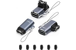 AIYEEN Adapter do ładowania zegarka, USB typu C, żeński na męski, port ładowania kompatybilny z modelem Garmin Fenix ​​​​​​7, 7S, 7X, 6, 6X, 6S itp. Ładowarka do zegarka typu C z klamrą zapobiegającą