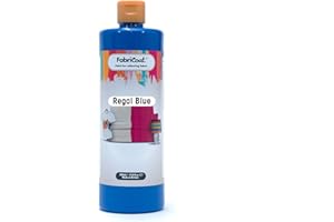 FURNITURE CLINIC FabriCoat Fabric Paint - Used for Restoring or Changing the Colour of Upholstery, Soft Furnishings, Car Interiors, Clothing, & Footwear. (500ml, Regal Blue)