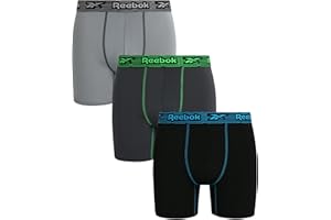 JR TECHNIK Reebok Mens Performance Boxer Briefs - 3 Pack