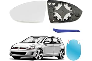 BMHNQ Espejo Retrovisor Coche,Montaje para Cristal Espejo Retrovisor Golf 7 Cristal Espejo Exterior Izquierdo Calefactable Vw+Golf+Vii Vw Golf 7 Cristal Espejo Exterior Original de Recambio