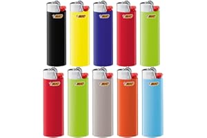 ‎BIC + SUNMONDO 10 Stück Feuerzeuge Neutral mit Zündstein BIC Maxi J26