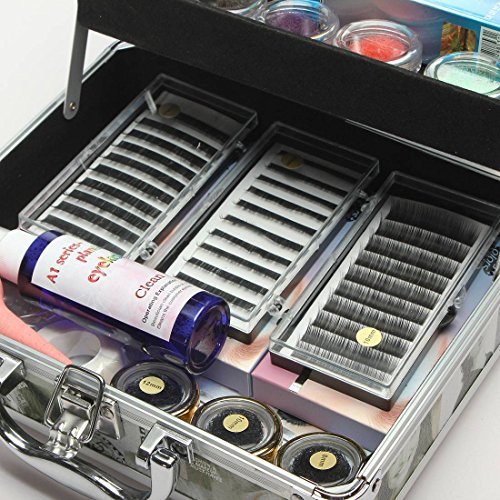 Wimpernverlängerung Set LuckyFine Kuenstliche Wimpern Einzeln Falsche Wimpern Wimpernverlängerung Starterset Augenwimpern Wimpern mit Kleber - 3