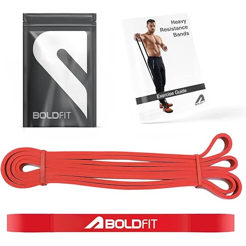 Boldfit Heavy Resistance Band for Workout Exercise & Stretching Pull Up Bands For Home Exercise & Gym Exercise Bands for Men & Women Resistance Tube Loop Bands Toning Bands - Red ( 7-15 Kg)