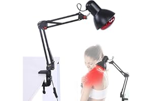 TBEST Lámpara de fisioterapia infrarroja, Ajustable Lámpara Infrarrojos Masajem El Alivio del Dolor Muscular, Lámpara de calor de terapia infrarroja para masaje de fisioterapia con trípode para suelo