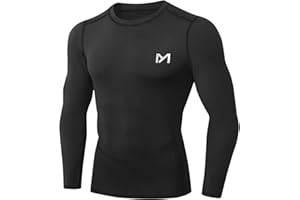 MEETYOO Men's Compression Shirt, Base Layer Top Long/Short Sleeve T-Shirt Sports Gear Fitness Tights for Running Gym Workout