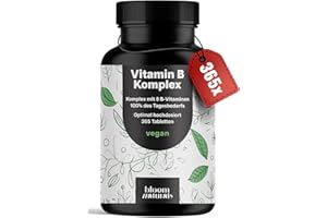 ‎BLOOM NATURALS BEAUTY SUPPLEMENTS Vitamin B Komplex hochdosiert - 365 Tabletten - Mit 8 B-Vitaminen (B1, B2, B3, B5, B6, B7, B9, B12) mit Co-Faktoren Cholin & Myo-Inositol, 100% Tagesbedarf - Vegan & produziert in Deutschland