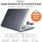 McStorey MacBook Air 13.6 in&ccedil; M2 M3 M4 M5 Uyumlu Sert Kılıf | Ultra Şeffaf Hard Case &ndash; A2681 A3113 A3240 A3449 Tam Uyum İnce 