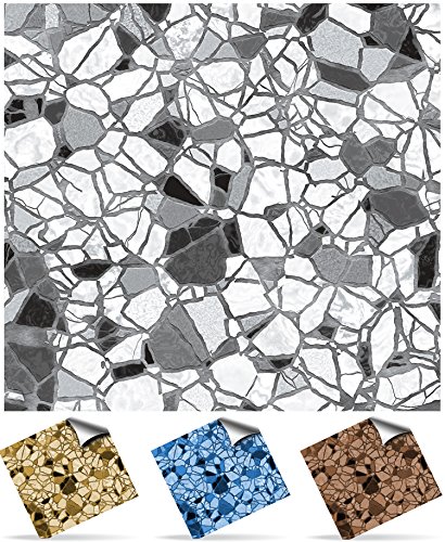 30 stück Fliesenaufkleber für Küche und Bad (Tile Style Decals 30xTP 10 - 6in- Grey Scale) | Mosaik Wandfliese Aufkleber für 15x15cm Fliesen | Fliesen-Aufkleber Folie | Deko-Fliesenfolie für Küche u. Bad (15cm - 30 stück, Graustufen)