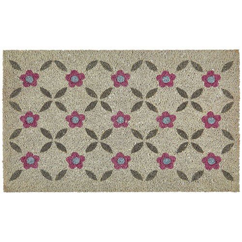 Preisvergleich Produktbild Blümchen, Fussmatte, grau / bunt