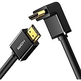 UGREEN HDMI kablosu 4K a&ccedil;ılı 1M 90 derece a&ccedil;ılı fiş HDMI a&ccedil;ılı kablo 2.0 18 Gbit/s Ethernet HDR 3D ARC destekler, PC, Blue-ra