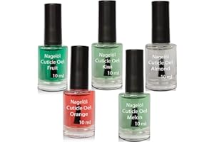 SUN GARDEN NAILS Huile pour ongles dans une bouteille de pinceau Set N°3, Fruit, Kiwi, Almond, Orange, Melon 5x10ml