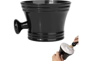 SOGHO Bol à raser, bol de rasage professionnel, bol à savon de rasage, bol pour nettoyer le visage, bol à savon, noir, classique, plastique
