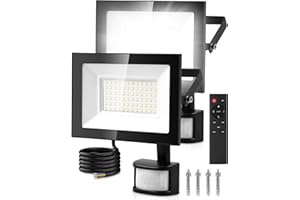 Hondony LED Strahler mit Bewegungsmelder Außen, 50W 5000LM Scheinwerfer mit Fernbedienung, IP66 Wasserdicht LED Fluter, 6500K Kaltweiß Superhell LED Außenstrahler für Garten, Innenhöfe, Garage