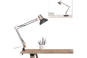 FIRVRE Lampada con Pinza Regolabile, Lampada da Scrivania in Metallo con Morsetto Vintage, Lampada da Studio per Ufficio,Studio,Piante