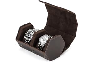 Hiram Orologio Custodia da Viaggio In Vera Pelle Esagono 2 Orologio Roll Caso Orologi Protettivo Storage Organizer Box