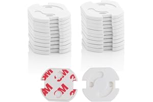 EHIOG [Pack x20]Cache Prise Bébé, Cache prise electrique, Système Automatique Sans Clef Adhésif 3M, Pour Protection de Prise De Courant Électrique