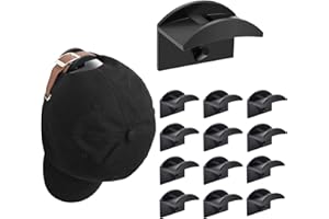 GUANYJ xlwen AdhéSif Crochets de Chapeaux,12 Pièces,Porte Casquette Mural,Porte-Chapeaux Organisateur,Crochets à Chapeaux Supports Muraux,sans perçage, Pour Chapeaux, Écharpes, Sacs, Serviettes