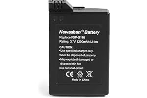 NEWASHAN Batterie PSP-S110 Compatible avec Sony PSP 3000 3001 3002 3004 3005 3006 3007 2000 2001 2002 2003 2004 2008 2010 PlayStation Console Manette Gamer 1200mAh 3,7V Rechargeable Li-ION Accu Piles